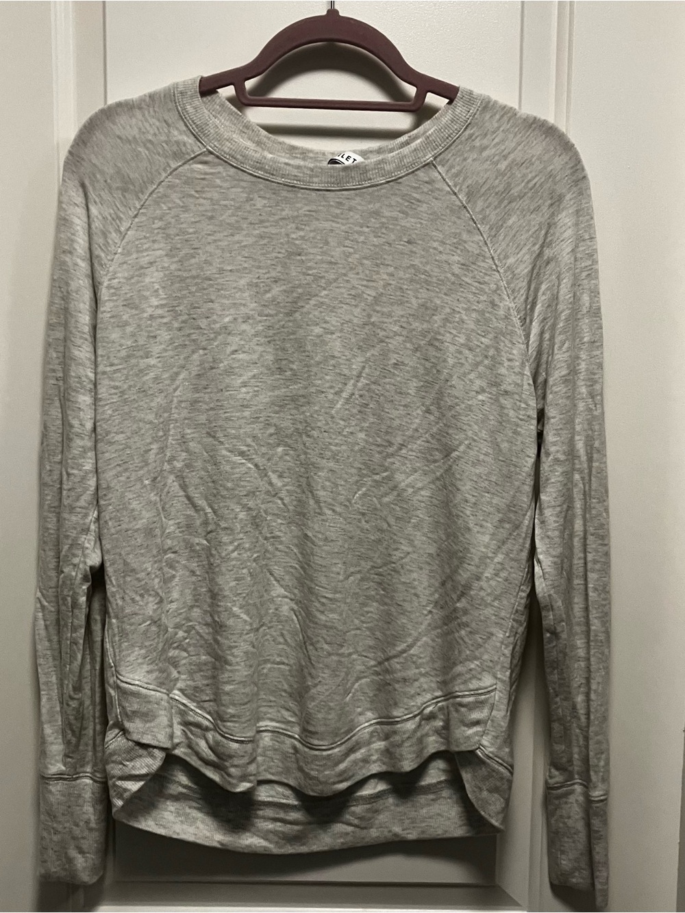 Athleta Gray Modal Spandex Long Sleeve Sweatshirt Pullover Top Gray Medium M